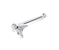 Fishtail Silver Bone Nose Stud NSKD-692